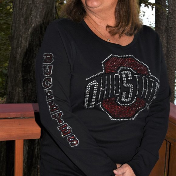 Ohio State Long Sleeved Shirt with Buckeyes on Sleeve XS S M L XL XXL 1X2X3X4X5X - Picture 5 of 11
